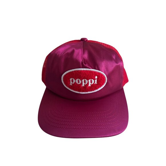 POPPI Pink Red Mesh Trucker Hat Cap NEW without tags - Picture 3 of 6